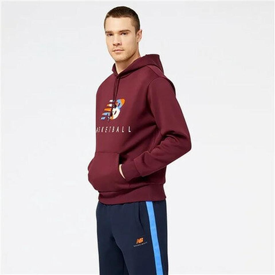 【15%OFFクーポン対象!12/25まで】ニューバランス(new balance)(メンズ)バスケットボールウェア Hoops Classic Court スウェットプルオーバーフーディー MT23585NBY MT23585ECL
