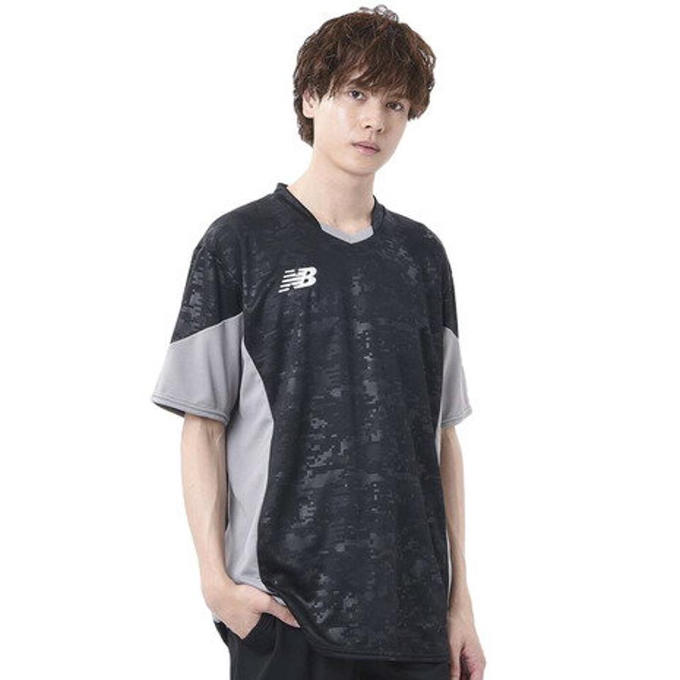ニューバランス(new balance)(メンズ)サッカーウェア プラクティスシャツ 半袖Tシャツ 接触冷感機能加工 JMTF1011BK