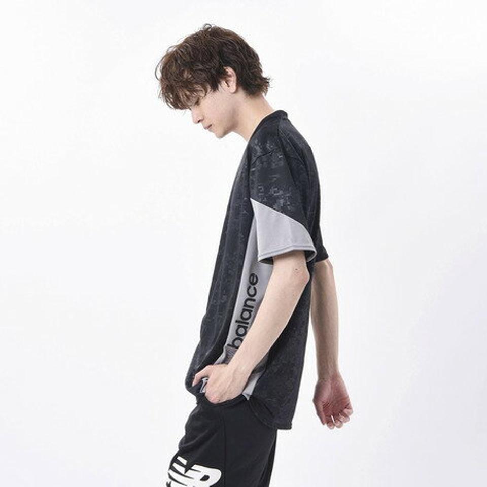 ニューバランス(new balance)(メンズ)サッカーウェア プラクティスシャツ 半袖Tシャツ 接触冷感機能加工 JMTF1011BK