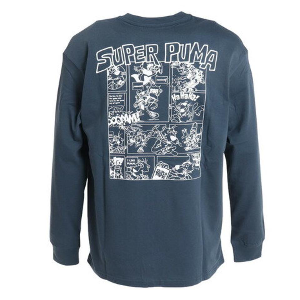 【6/5 24h限定 エントリー&対象4店舗買い回りで最大P10倍!】プーマ(PUMA)(メンズ)長袖Tシャツ 674805 16 NVY