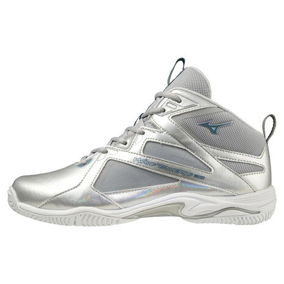 【4/10限定！エントリーで最大100％ポイントバック】ミズノ（MIZUNO）（メンズ、レディース）スニーカー ウエーブダイバースLG4 WIDE シルバーグレー K1GF227203 フィットネスシューズ ジム 室内 ハイカット
