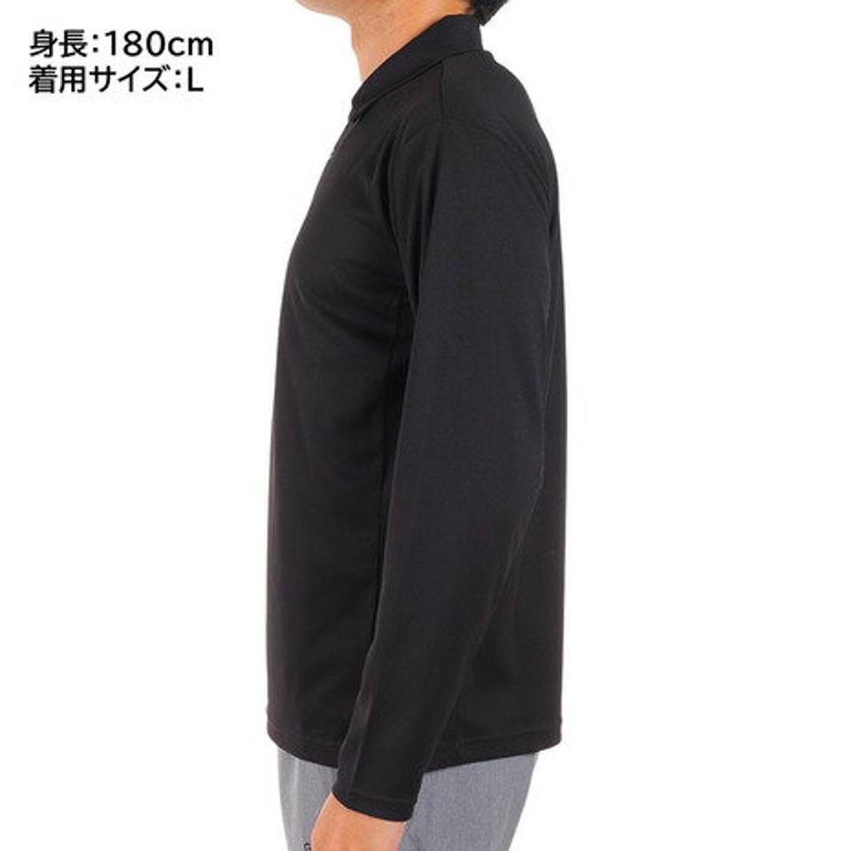 【4/10限定！エントリーで最大100％ポイントバック】デサント（DESCENTE）（メンズ）長袖ポロシャツ メンズ 黒 ワンポイント DX-C2387XB BK