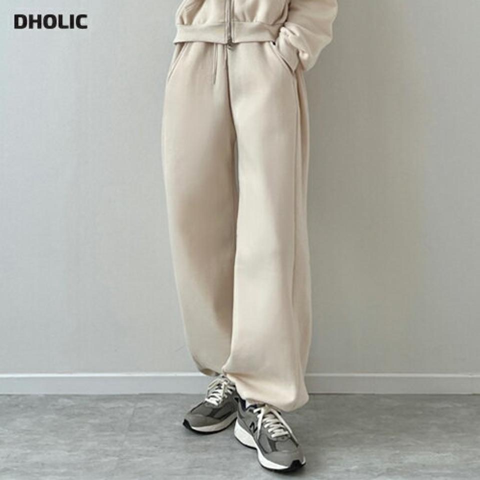 裏起毛スウェットジョガーパンツ・p000489 レディース 【pt】パンツ ズボン ロング スウェット ジョガーパンツ ワイド 裏起毛 単色 無地 シンプル ラフ カジュアル ワンマイルウェア ウエストゴム 冬 韓国ファッション MKT