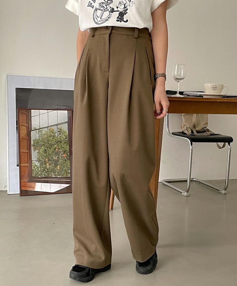 【マケット特価】サイドポケットスラックス・p000497 レディース 【pt】パンツ ズボン スラックス ロング ポケット 単色 無地 シンプル ベーシック ベルトループ オフィス オケージョン きれいめ 大人 秋 冬 韓国ファッション MKT セール