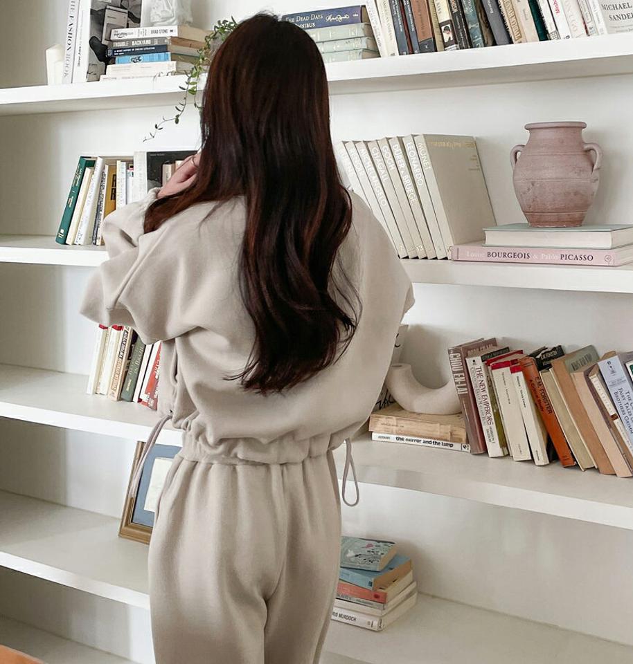 裏起毛ジップアップスウェット&ワイドパンツSET・t00383 レディース 【pt】セットアップ setup トップス 長袖 ジップアップ 単色 無地 シンプル ウエストゴム パンツ ズボン ロング 冬 韓国ファッション