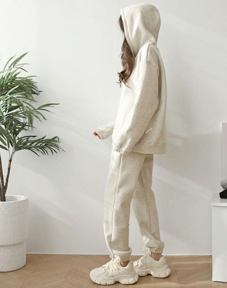 裏起毛パーカー&スウェットパンツSET・p000571 レディース 【pt】セットアップ setup トップス パーカー スウェット フード フーディー 長袖 パンツ ズボン ロング丈 裏起毛 単色 無地 シンプル ジョガーパンツ 冬 韓国ファッション MKT