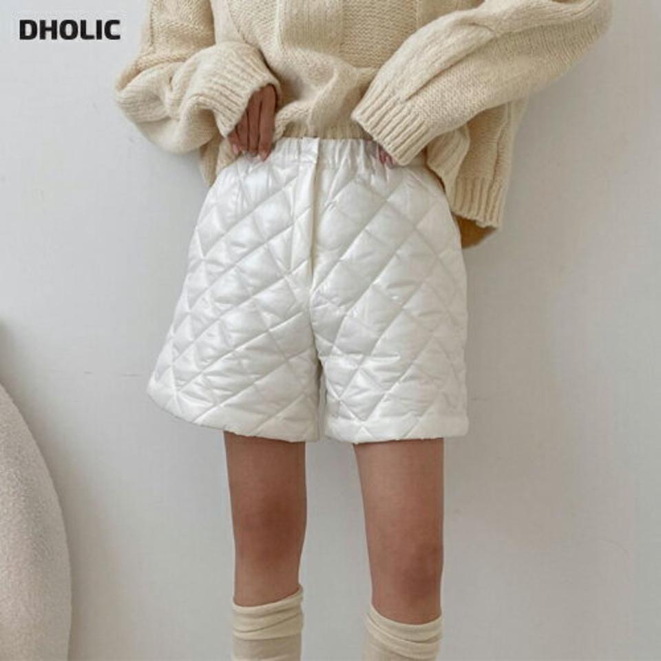 ダイヤキルティングショートパンツ・p000697 レディース 【pt】ショートパンツ ズボン 短パン パンツ カジュアル キルティング キルト ウエストゴム ダイヤ シンプル 大人 ショート丈 ミニ 秋 冬 韓国ファッション MKT