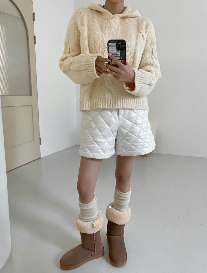 ダイヤキルティングショートパンツ・p000697 レディース 【pt】ショートパンツ ズボン 短パン パンツ カジュアル キルティング キルト ウエストゴム ダイヤ シンプル 大人 ショート丈 ミニ 秋 冬 韓国ファッション MKT