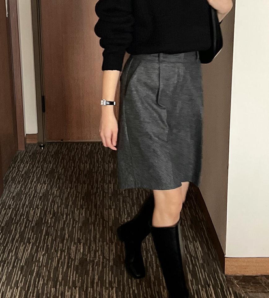 ウール混メランジハーフパンツ・p000679 レディース 【pt】パンツ ズボン ハーフパンツ 半ズボン メランジ ウール 大人 ベルトループ シック おじ かっこいい カジュアル 秋 冬 韓国ファッション MKT