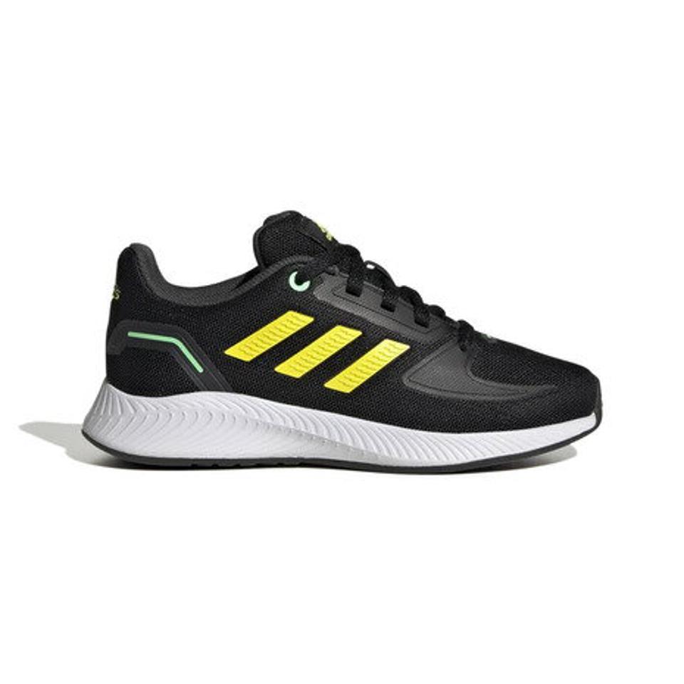 アディダス（adidas）（キッズ）ジュニア スニーカー コアファイト 2.0 ブラック イエロー HR1408 スポーツ シューズ 軽量 通学 登校 運動靴
