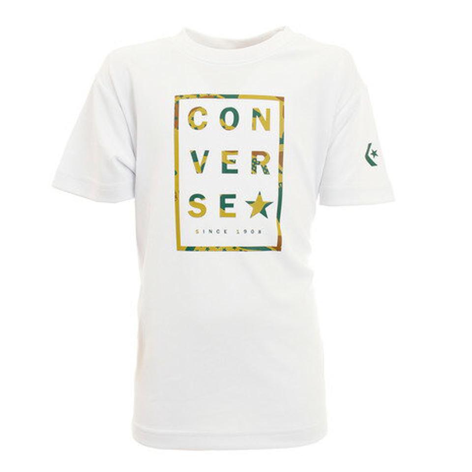 コンバース(CONVERSE)(キッズ)Tシャツ ジュニア 半袖 プリント CBA401357-1100 バスケットボール ウェア