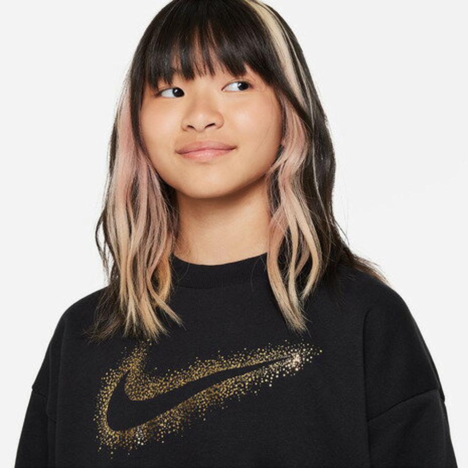 ナイキ（NIKE）（キッズ）ジュニア YTH ガールズ NSW ICN フリース BF 長袖クルーシャツ WC DV9374-010
