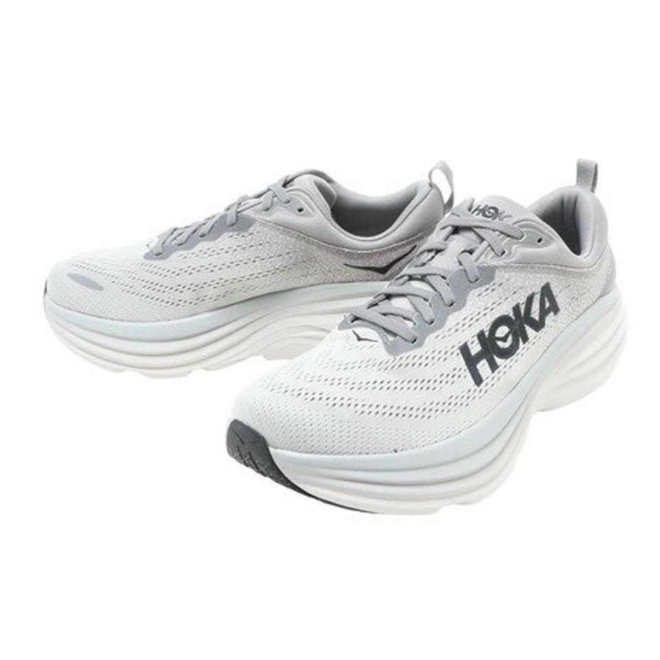 ホカ（HOKA）（メンズ）ランニングシューズ ボンダイ 8 ワイド Bondi 8 Wide グレーホワイト 1127953-SHMS スニーカー ジョギングシューズ 部活