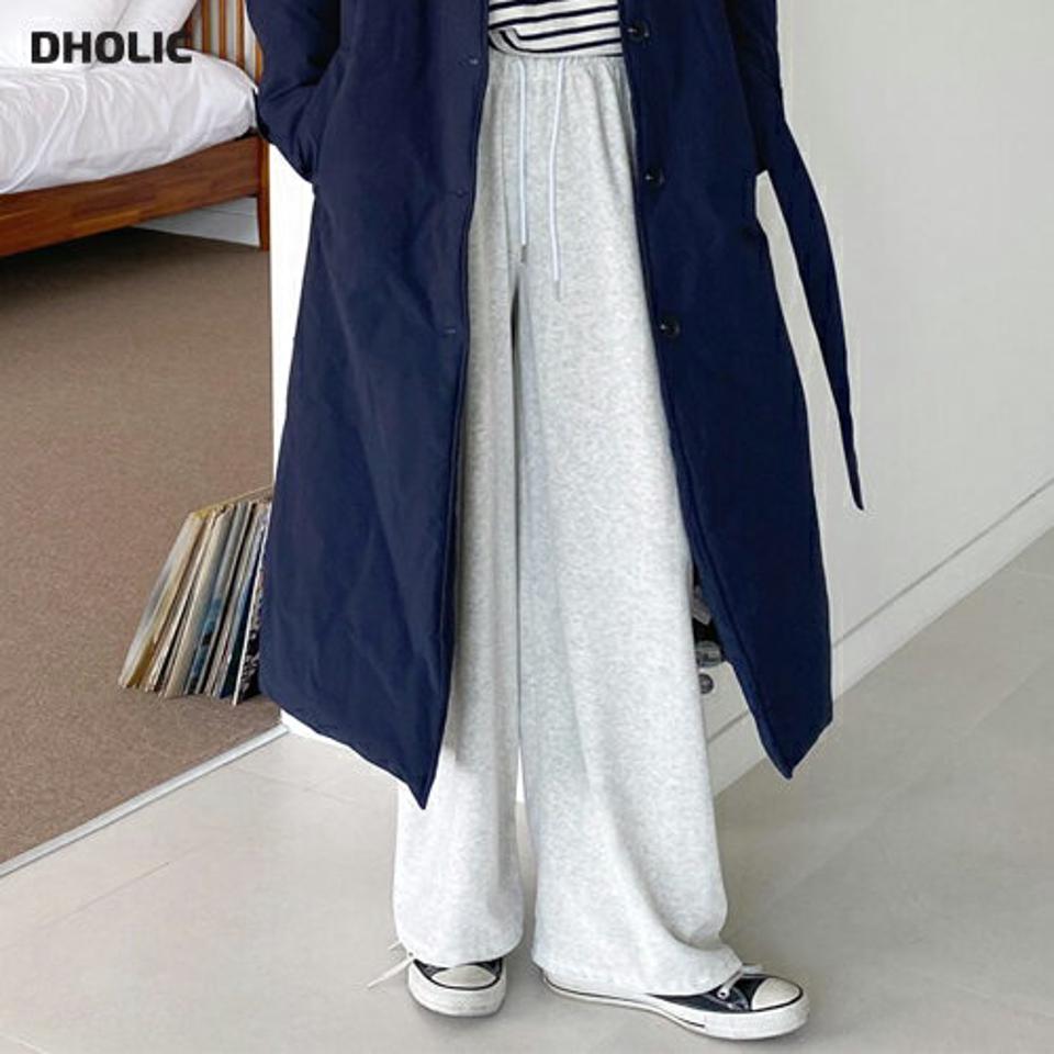 モダール混ストリング付ベロアパンツ・t00430 レディース 【pt】パンツ ズボン ロング丈 ウエストゴム ストリング 単色 無地 シンプル ラフ 体型カバー カジュアル 楽ちん モダール ワイド ベロア ハイウエスト 秋 冬 韓国ファッション