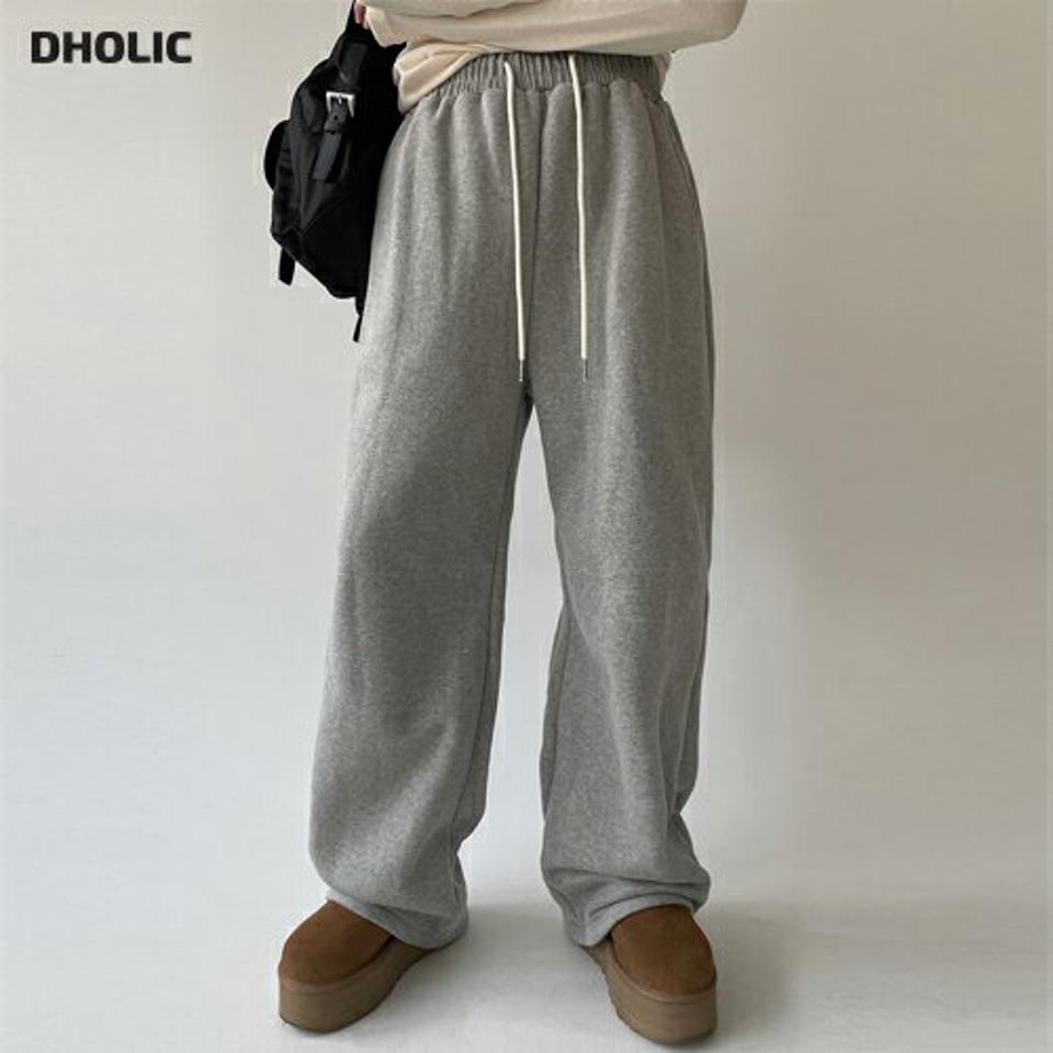 裏起毛スウェットワイドパンツ・p000852 レディース 【pt】パンツ ズボン ロング丈 ワイド スウェット 裏起毛 ウエストゴム 単色 無地 シンプル カジュアル ラフ 体型カバー ワンマイルウェア 大人 冬 韓国ファッション MKT