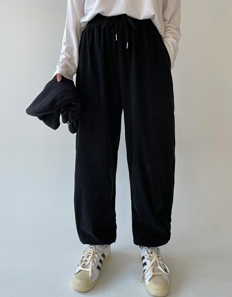 【只今10%OFF】コーデュロイドロストジョガーパンツ・p000846 レディース 【pt】パンツ ズボン ロング丈 ジョガーパンツ ドロスト ウエストゴム 楽ちん ラフ カジュアル コーデュロイ ワイド 大人 ワンマイルウェア 秋 冬 韓国ファッション MKT セール
