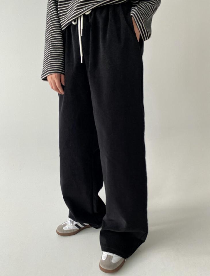 ドロストコーデュロイワイドパンツ・p000854 レディース 【pt】パンツ ズボン ロング ワイド コーデュロイ ドロスト ウエストゴム 楽ちん ラフ カジュアル 単色 無地 シンプル 大人 秋 冬 韓国ファッション MKT