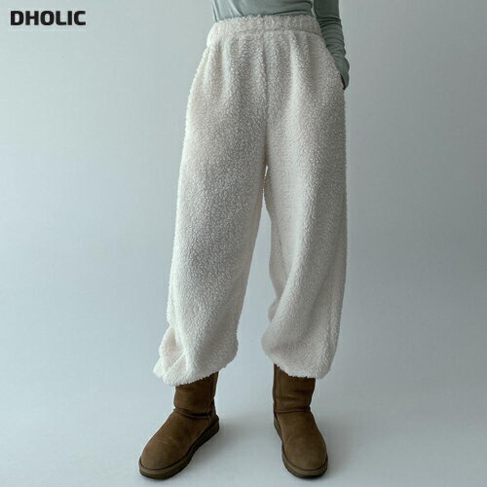 【マケット特価】2WAYボアワイドパンツ・p000928 レディース 【pt】パンツ ズボン ロング丈 ウエストゴム ワイド ボア 単色 無地 シンプル カジュアル ラフ 体型カバー ワンマイルウェア 大人 秋 冬 韓国ファッション MKT セール