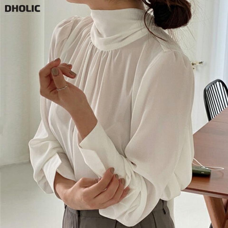 リボンネックギャザーブラウス・p000841 レディース 【bl】トップス ブラウス 長袖 ギャザー りぼん 襟コン フェミニン 単色 無地 シンプル かわいい きれいめ 透け感 シアー シースルー 大人 ボウタイ 秋 冬 韓国ファッション MKT