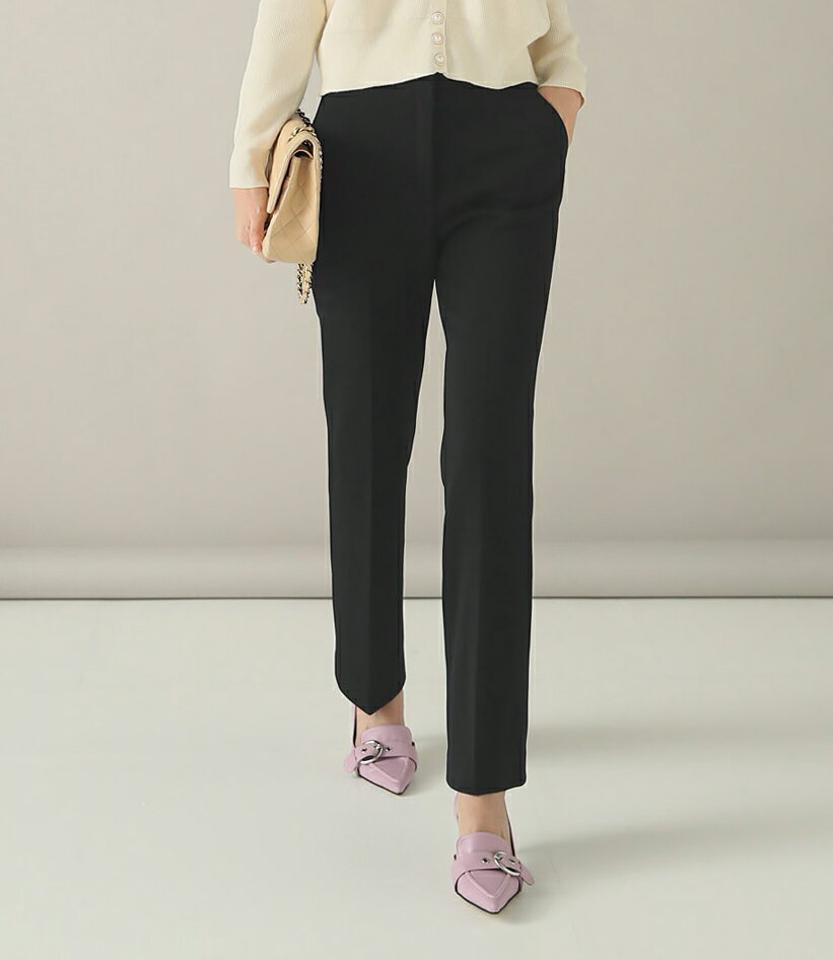 裏起毛シークレットゴムスラックス・b00225 レディース 【pt】パンツ ズボン ロング スラックス シークレットゴム 裏起毛 単色 無地 シンプル ベーシック オフィス オケージョン きれいめ ストレート ハイウエスト 冬 韓国ファッション