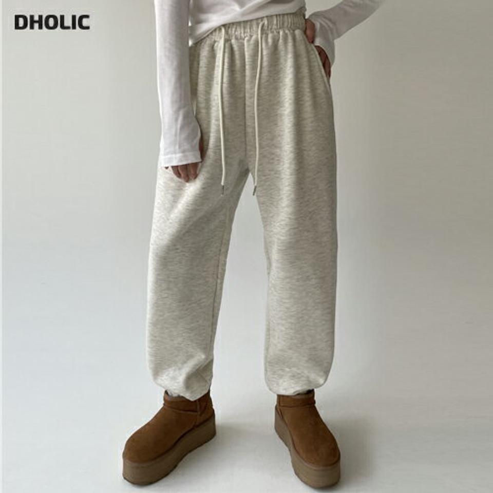 裏起毛ドロストスウェットジョガーパンツ・p000796 レディース 【pt】パンツ ズボン ロング丈 ジョガーパンツ スウェット ドロスト ウエストゴム 裏起毛 メランジ 単色 無地 シンプル ラフ 体型カバー 楽ちん 冬 韓国ファッション MKT