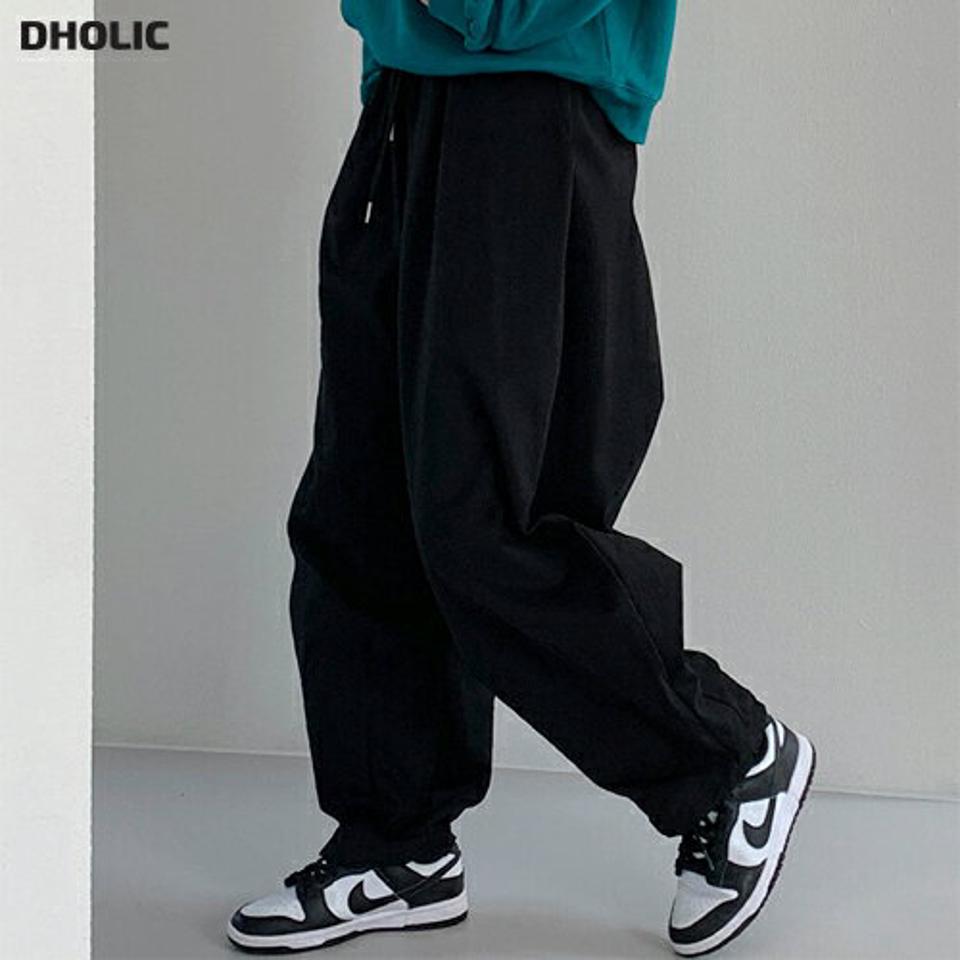 【マケット特価】コットンドローストリングパンツ・p000833 レディース 【pt】パンツ ズボン ロング コットン 綿 ウエストゴム ワイドパンツ 単色 無地 シンプル カジュアル ラフ ストリート 大人 体型カバー 秋 冬 韓国ファッション MKT セール