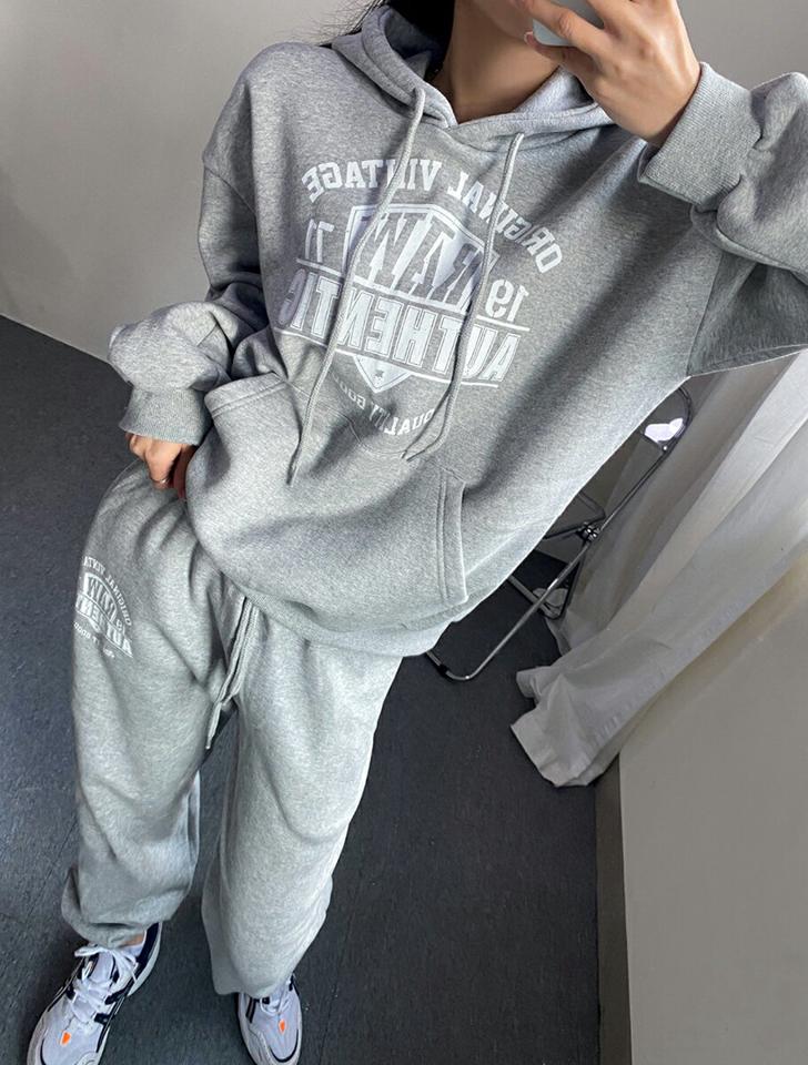 裏起毛AUTHENTICスウェットジョガーパンツ・p000787 レディース 【pt】パンツ ロング丈 スウェット トレーナー ジョガーパンツ 裏起毛 ロゴ ウエストゴム 秋 冬 カジュアル ラフ ゆったり 楽ちん 韓国ファッション MKT