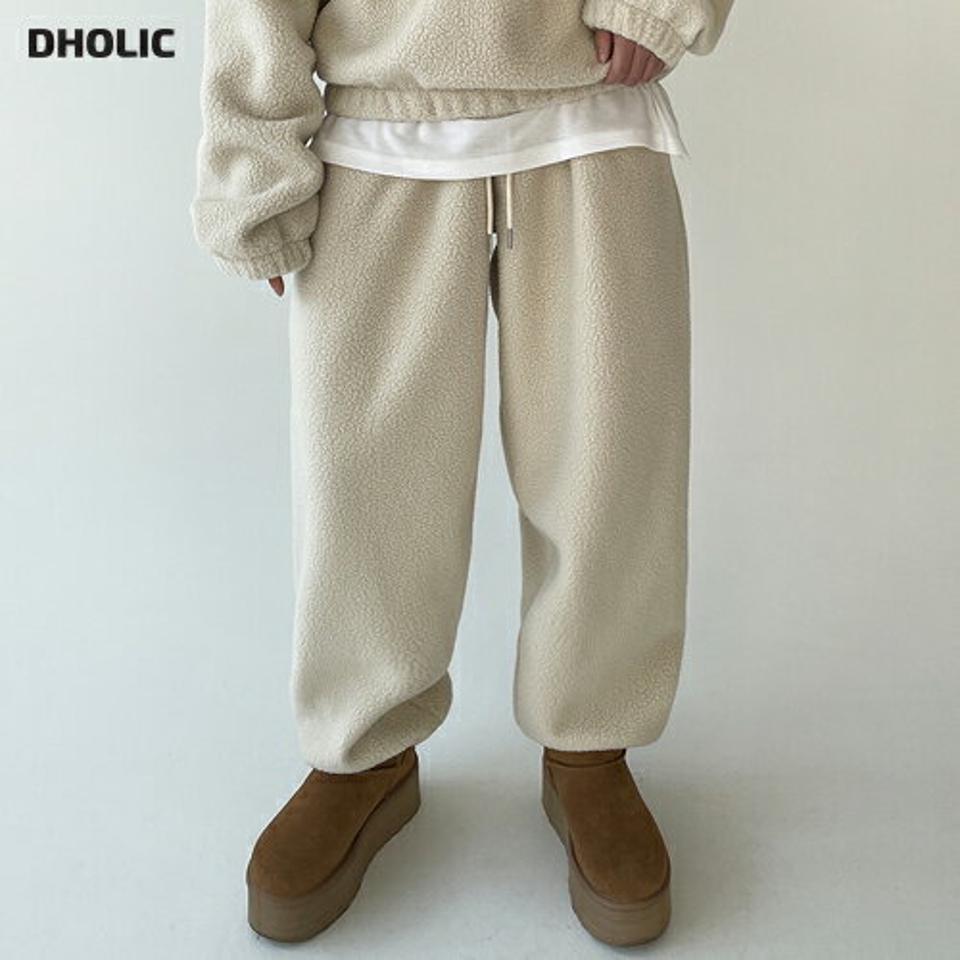 ボアジョガーパンツ・p000800 レディース 【pt】パンツ ロング丈 単色 無地 シンプル ベーシック ボア ふわふわ もこもこ ジョガーパンツ ワイド ゆったり 楽ちん ラフ 秋 冬 カジュアル 韓国ファッション MKT