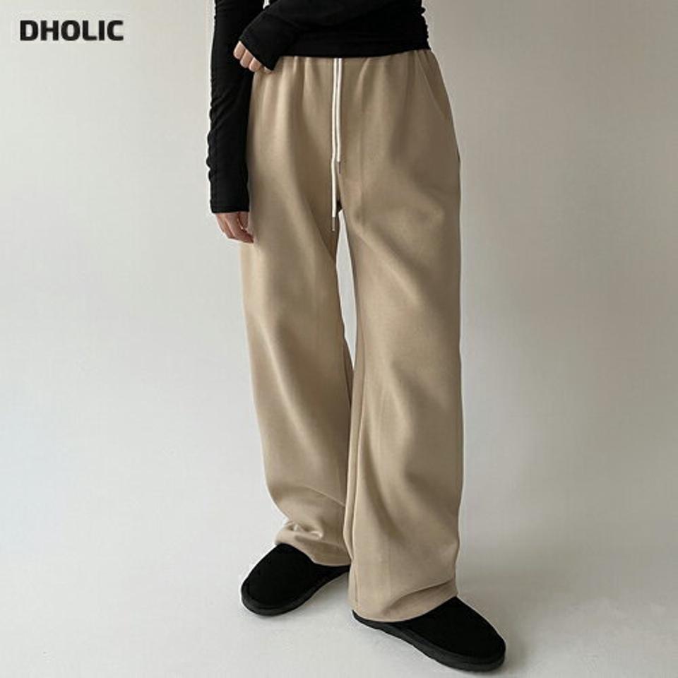 裏起毛ワイドスウェットパンツ・p000801 レディース 【pt】パンツ ロング丈 スウェット トレーナー ワイド 裏起毛 単色 無地 シンプル ベーシック 秋 冬 カジュアル ラフ ゆったり ウエストゴム 楽ちん 韓国ファッション MKT