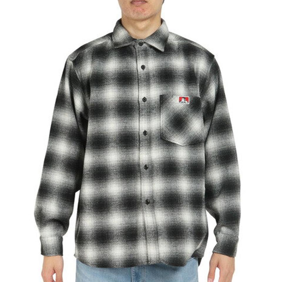 ベンデイビス（BEN DAVIS） オンブレ チェック ネル 長袖シャツ 2780017-BLK （メンズ）