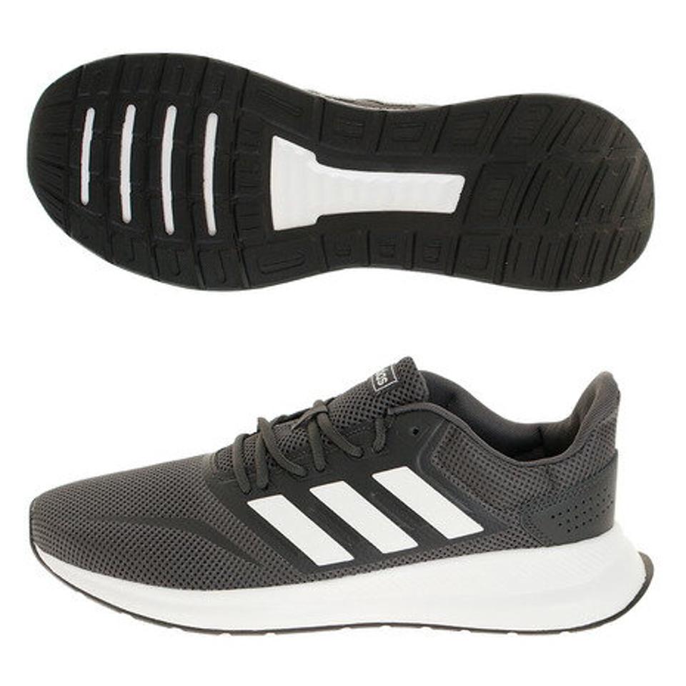 アディダス（adidas）（メンズ）ランニングシューズ FALCONRUN グレーホワイト F36200 スニーカー ジョギング トレーニング 部活 運動靴 通勤靴 通勤 通学