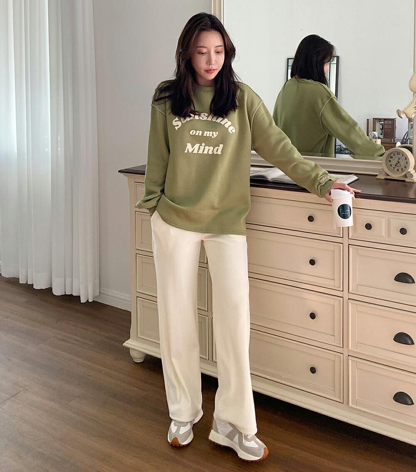 エコファー裏地リブワイドパンツ・p001012 レディース 【pt】パンツ ズボン ロング丈 ワイド リブ フェイクファー 単色 無地 シンプル カジュアル ラフ ウエストゴム 楽ちん ワンマイルウェア 冬 韓国ファッション MKT