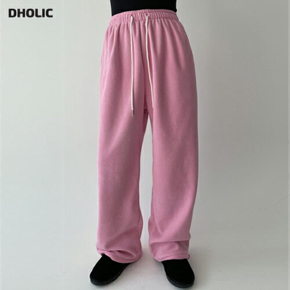 2WAYフリースパンツ・p000941 レディース 【pt】パンツ ズボン ロング丈 ジョガーパンツ ドロスト ウエストゴム 楽ちん ラフ カジュアル 体型カバー ワンマイルウェア フリース カラーパンツ ピンク 秋 冬 韓国ファッション MKT