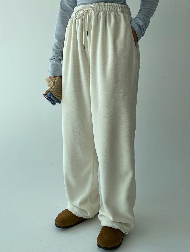 2WAYフリースパンツ・p000941 レディース 【pt】パンツ ズボン ロング丈 ジョガーパンツ ドロスト ウエストゴム 楽ちん ラフ カジュアル 体型カバー ワンマイルウェア フリース カラーパンツ ピンク 秋 冬 韓国ファッション MKT