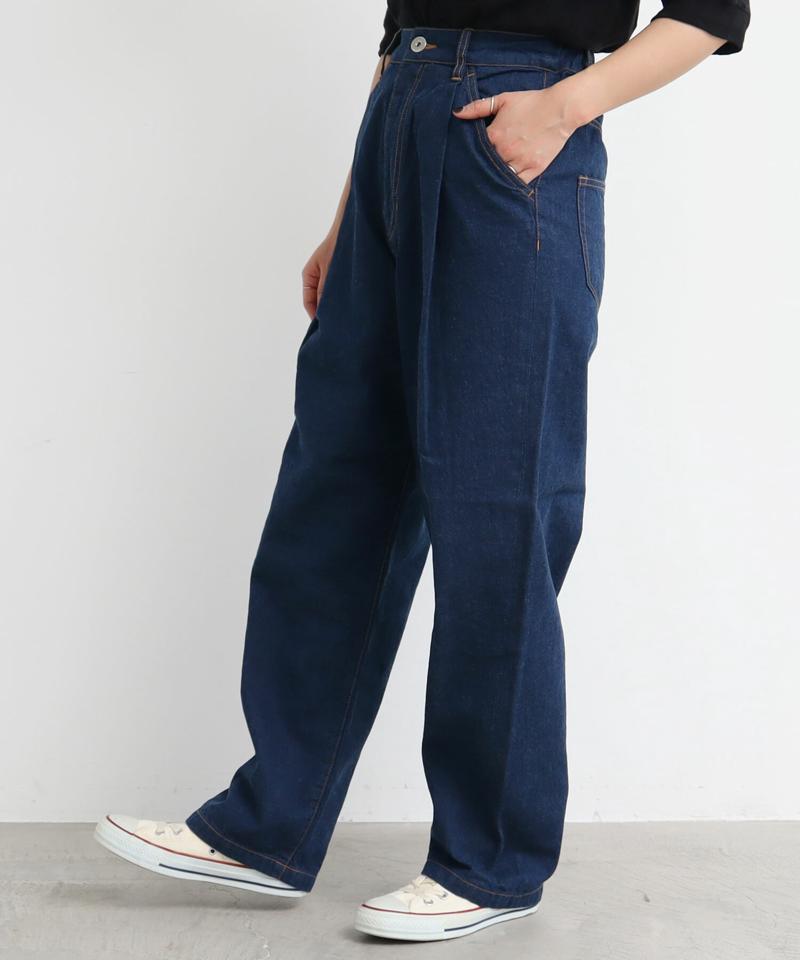 ●10oz デニム　タック太パンツ（caph troupe）