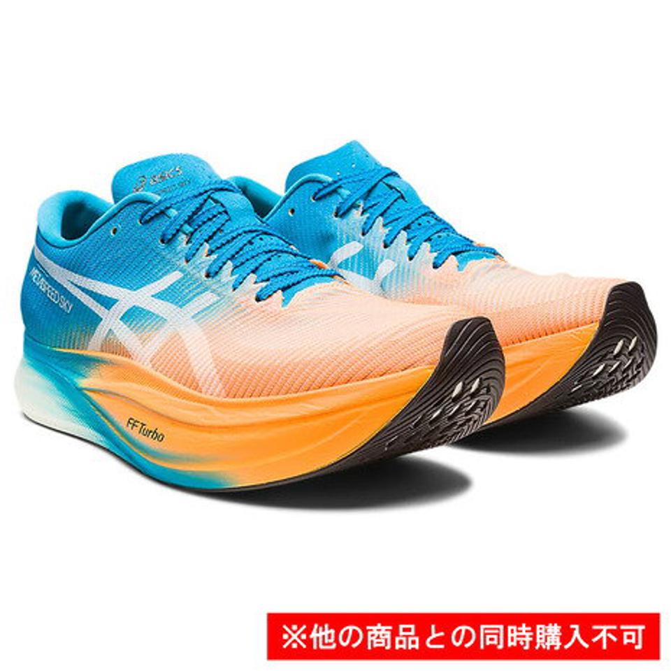 アシックス（ASICS）（メンズ）ランニングシューズ メタスピード スカイ+ METASPEED SKY+ オレンジ ブルー 1013A115.800 スニーカー 厚底 プレート 軽量