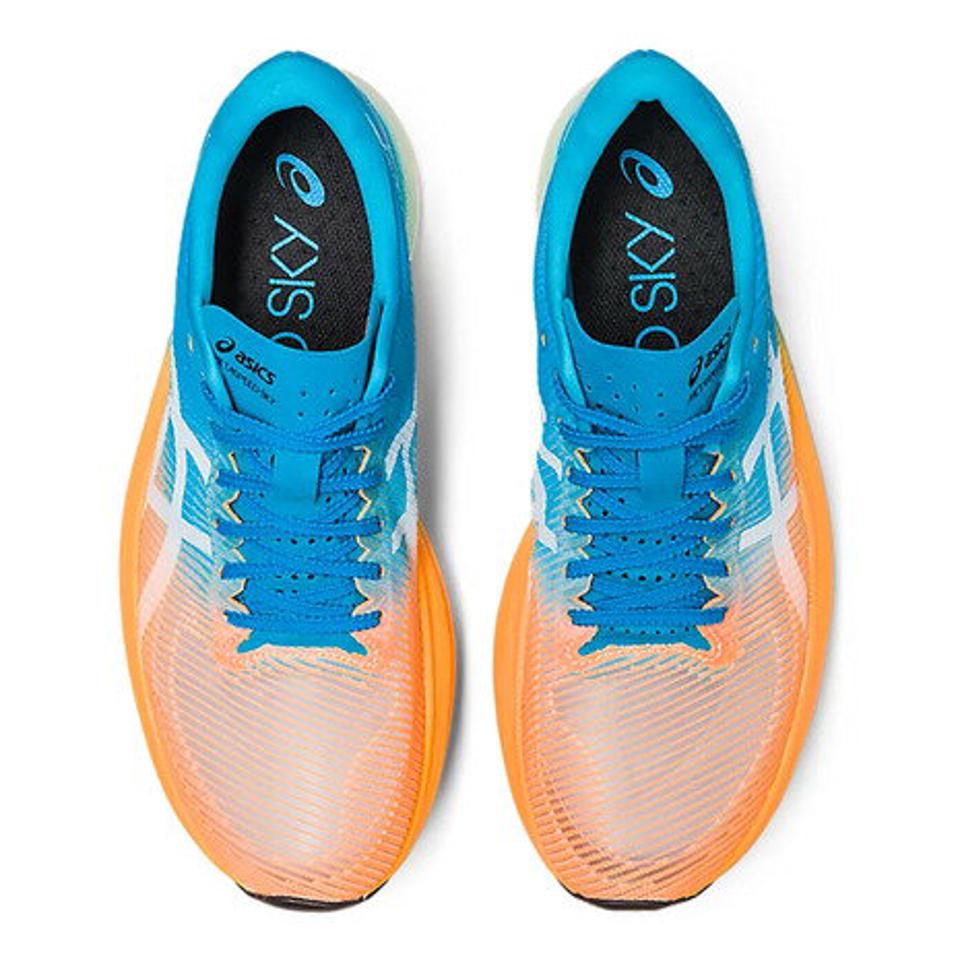 アシックス（ASICS）（メンズ）ランニングシューズ メタスピード スカイ+ METASPEED SKY+ オレンジ ブルー 1013A115.800 スニーカー 厚底 プレート 軽量