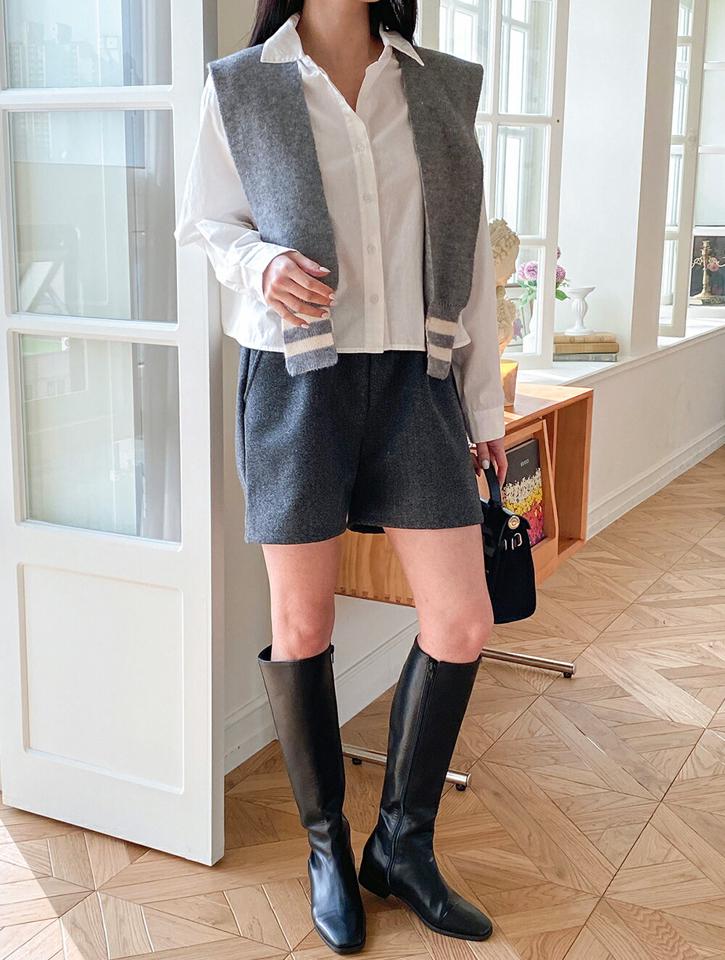 ウエストゴムショートパンツ・p001024 レディース 【pt】パンツ ズボン 短パン ショートパンツ ミニ ウエストゴム 単色 無地 シンプル シック 大人 秋 冬 韓国ファッション MKT