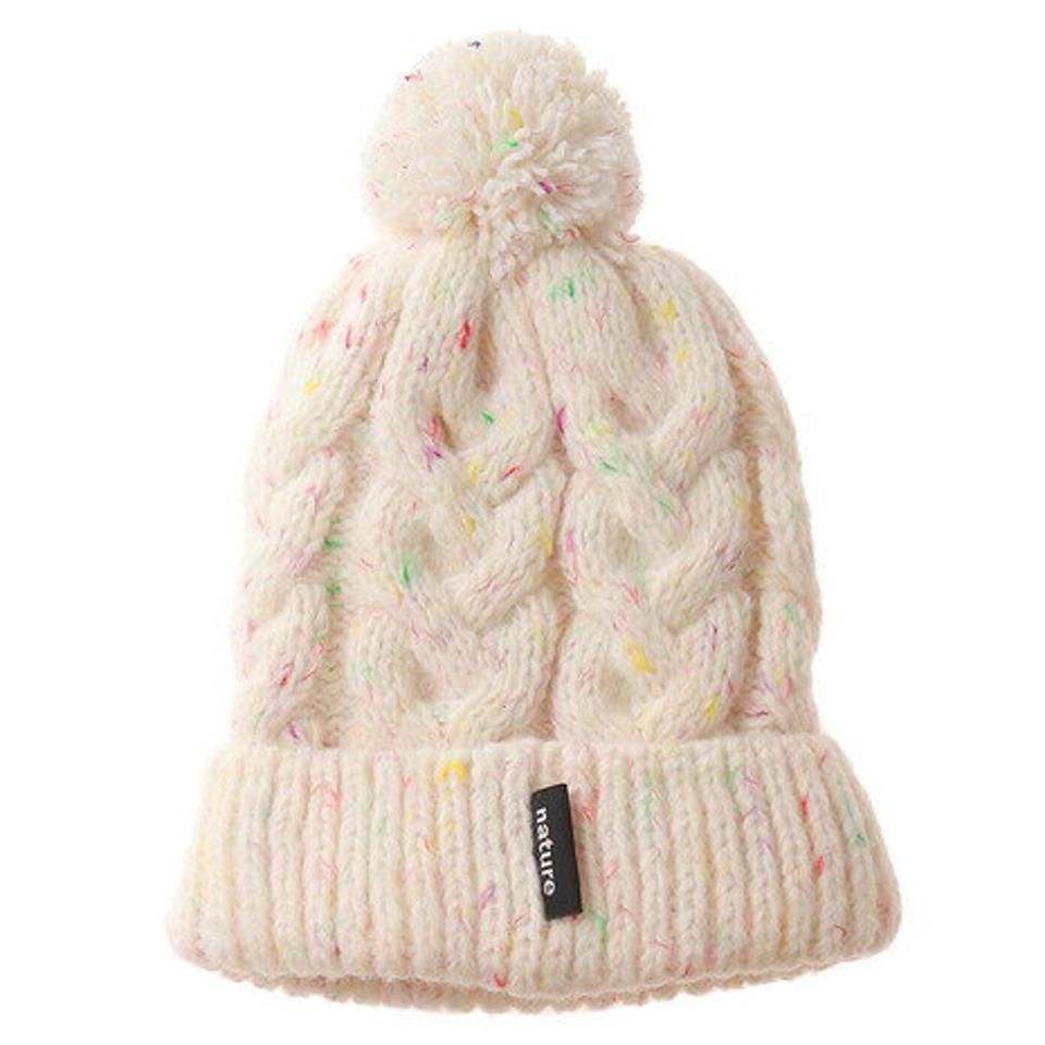 エアボーン（ARBN）（キッズ）ニット帽 キッズ スキー 19JGNA MIX ニットキャップ AB03WC1245 WHT 雪遊び