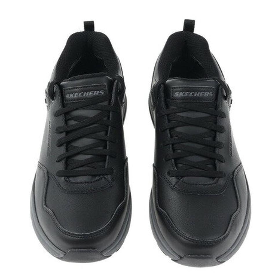 スケッチャーズ（SKECHERS）（メンズ）レザースニーカー 黒 ベナゴホバー BENAGO HOMBRE ブラック 210021-BKGY