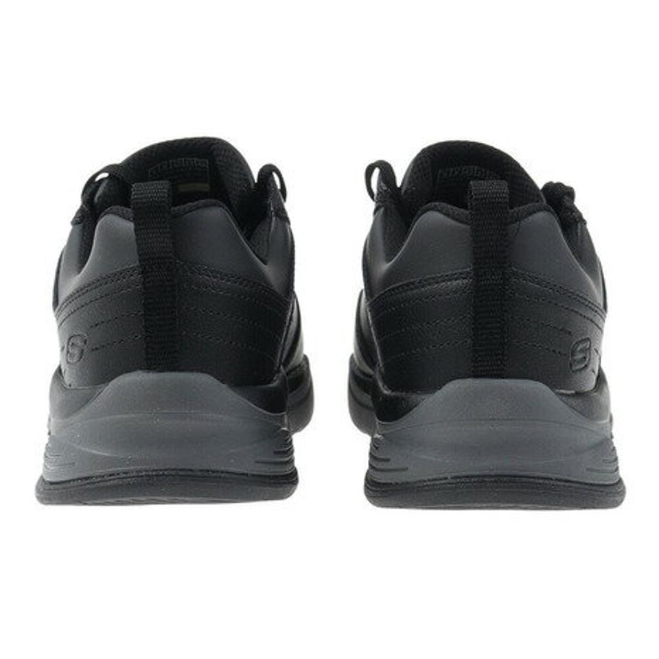 スケッチャーズ（SKECHERS）（メンズ）レザースニーカー 黒 ベナゴホバー BENAGO HOMBRE ブラック 210021-BKGY