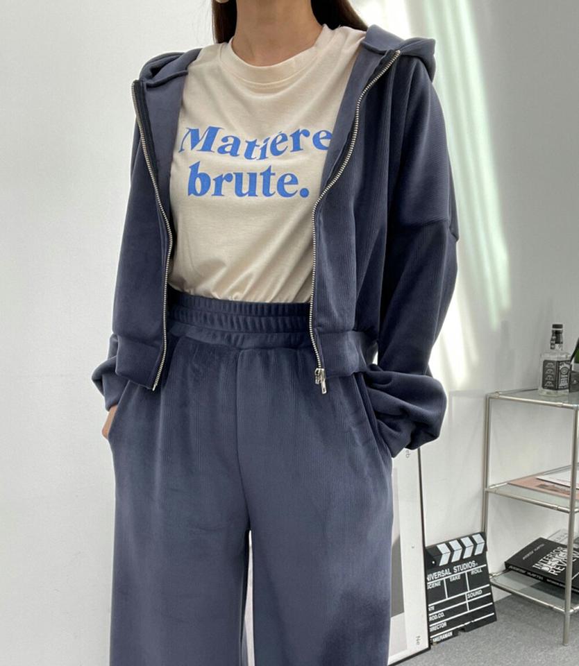 【送料無料】コーデュロイパーカー&ワイドパンツSET・p001232 レディース 【pt】セットアップ セット setup パーカー 長袖 フード フーディ 単色 無地 ベーシック ロング丈 パンツ ワイド 秋 冬 楽ちん カジュアル ラフ 韓国ファッション MKT