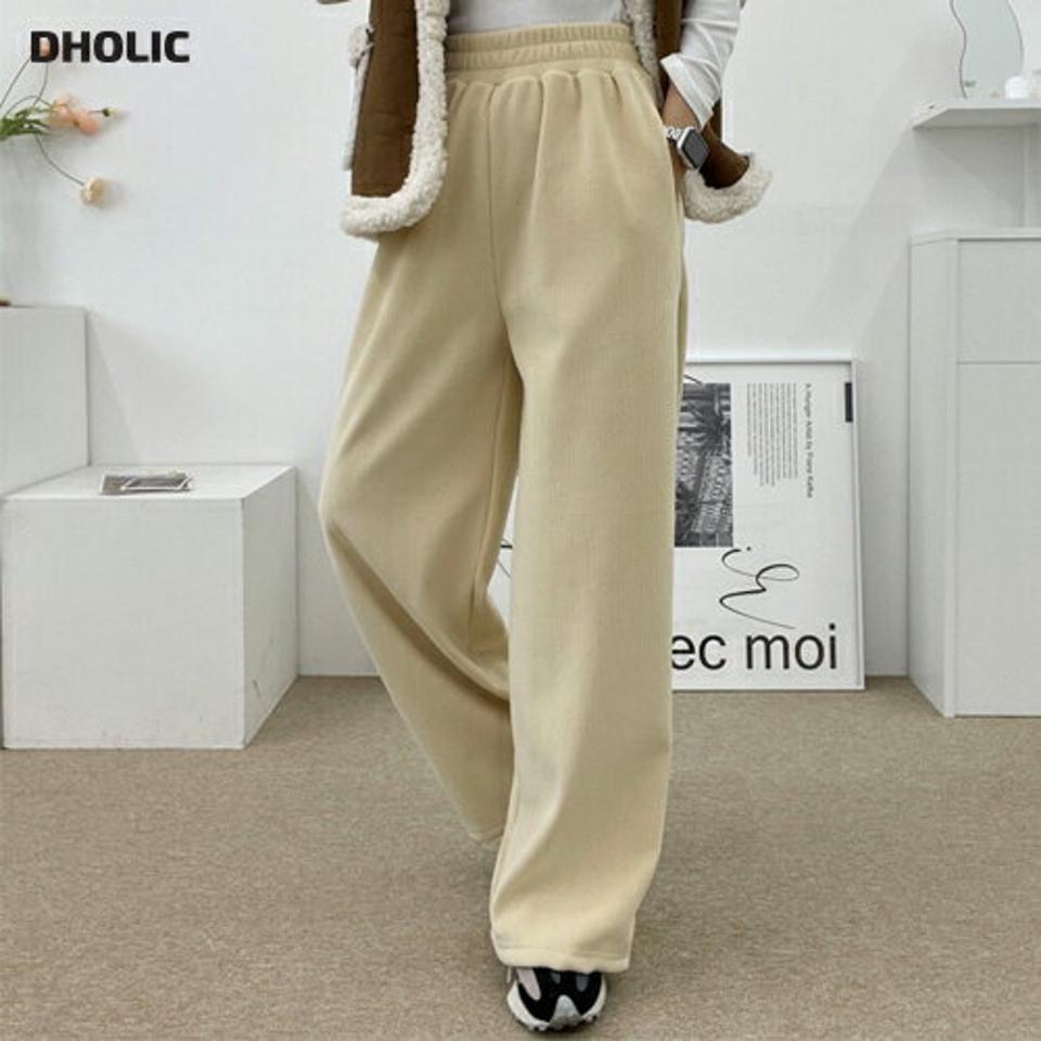 コーデュロイワイドパンツ・p001222 レディース 【pt】パンツ ロング丈 単色 無地 シンプル ベーシック コーデュロイ ワイド パステル 楽ちん ウエストゴム 秋 冬 カジュアル ラフ フルレングス 韓国ファッション MKT