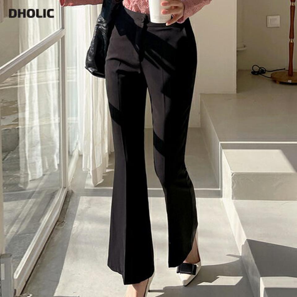 セミフレアスラックス・t00237 レディース 【pt】ボトムス ロング ロングパンツ スラックスパンツ スラックス セミフレア ハイウエスト 無地 単色 シンプル オフィス フェミニン カジュアル 秋 冬 韓国ファッション