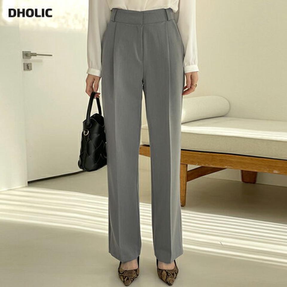 タックストレートスラックス・t00236 レディース 【pt】ボトムス ロング ロングパンツ スラックスパンツ スラックス タック ワイド ストレート ハイウエスト 無地 単色 ベーシック シンプル フェミニン カジュアル 秋 冬 韓国ファッション