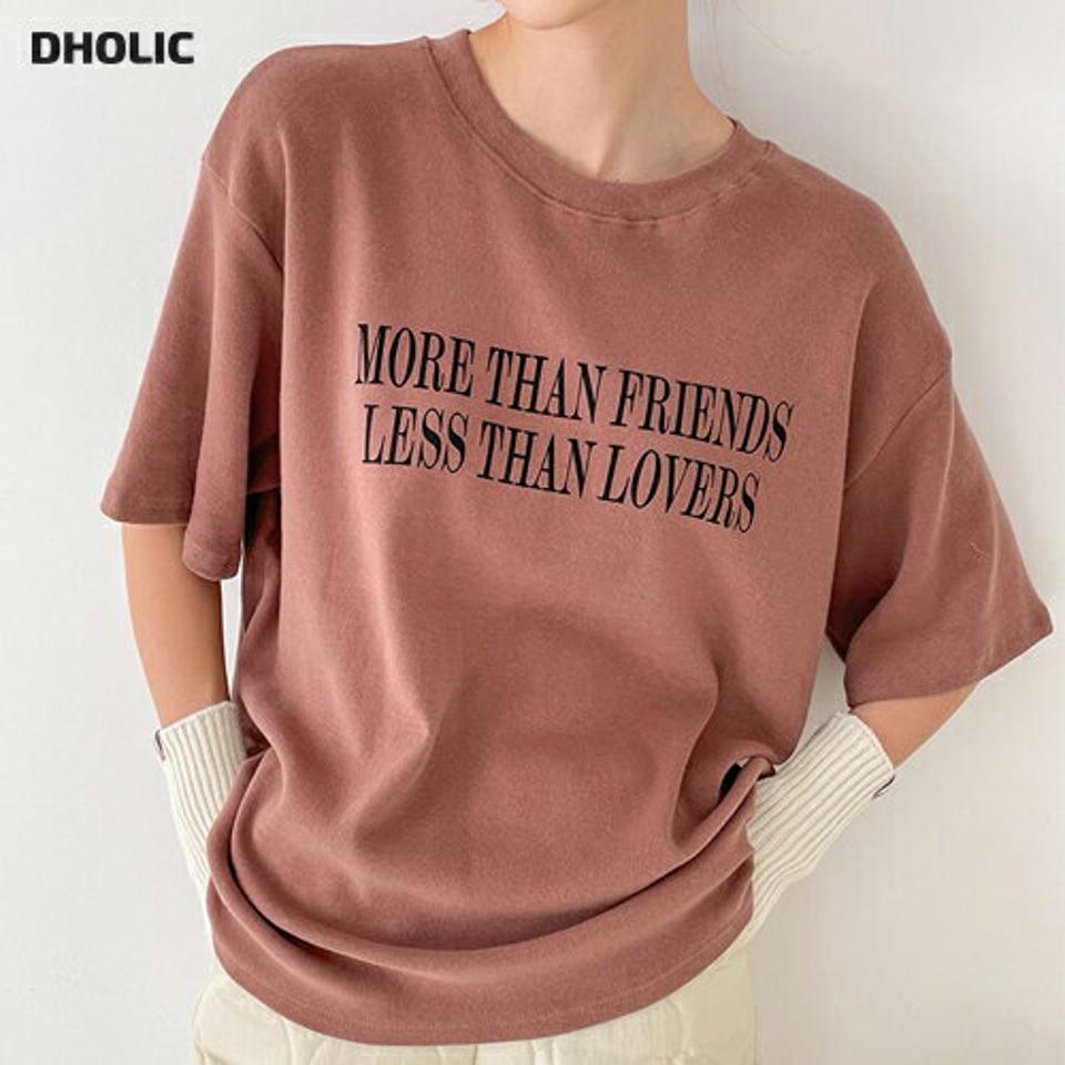 【只今10%OFF】レタリング半袖Tシャツ・p000831 レディース 【tops】Tシャツ 半袖 トップス 柄 模様 ロゴ ロゴT レタリング ドロップショルダー ルーズ ゆったり 楽ちん 春 夏 カジュアル ラフ 韓国ファッション MKT セール