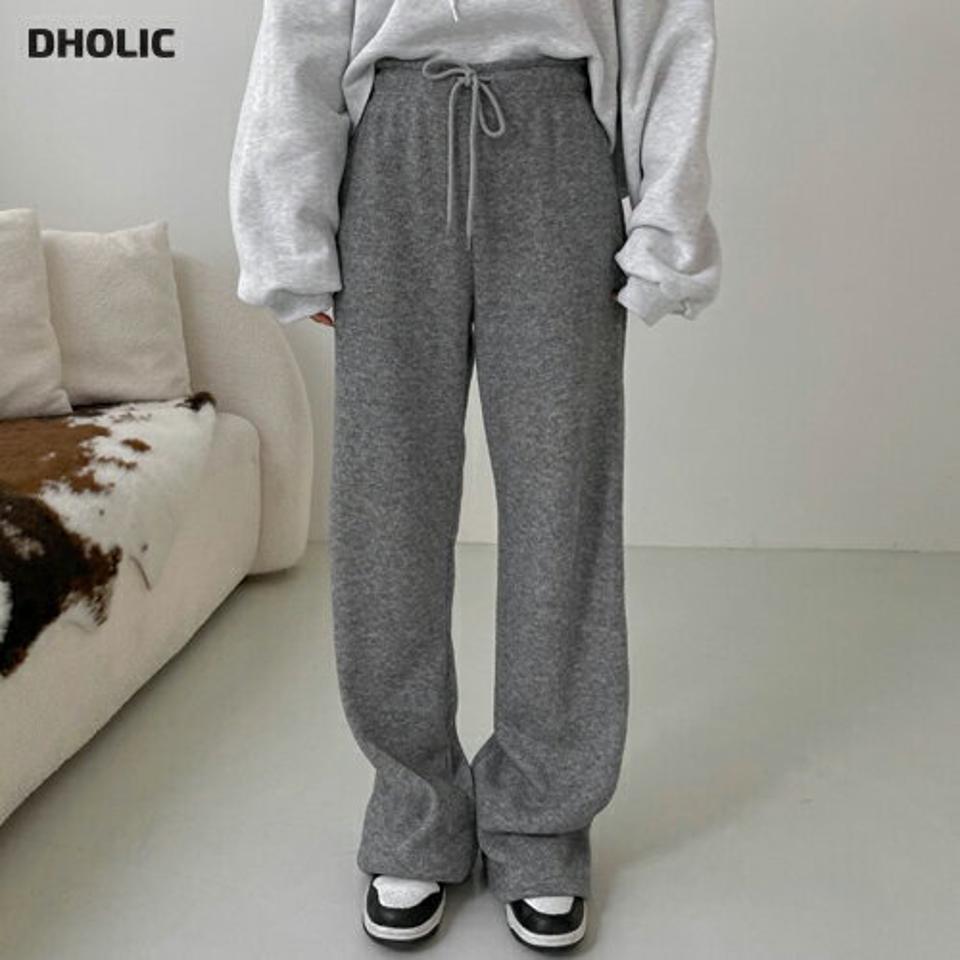 裏起毛ワイドドロストパンツ・p001065 レディース 【pt】パンツ ロング丈 単色 無地 シンプル ベーシック ワイド 裏起毛 ドロスト 秋 冬 カジュアル ラフ ゆったり 楽ちん ウエストゴム 韓国ファッション MKT