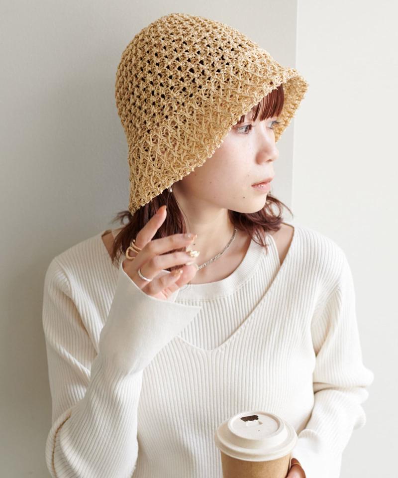 MIX編みクロシェハット