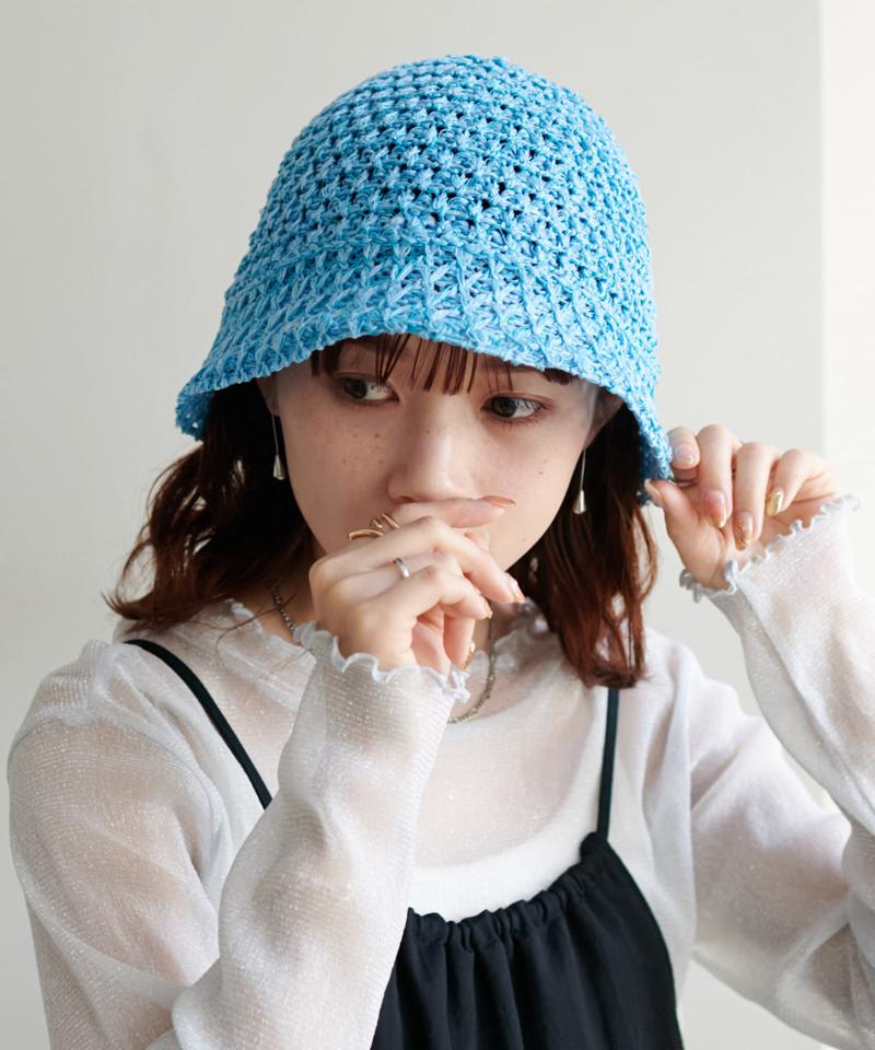 MIX編みクロシェハット