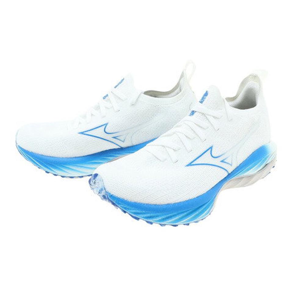 ミズノ（MIZUNO）（レディース）ウエーブネオ ウインド ホワイトブルー J1GD227821 レディース シューズ スニーカー
